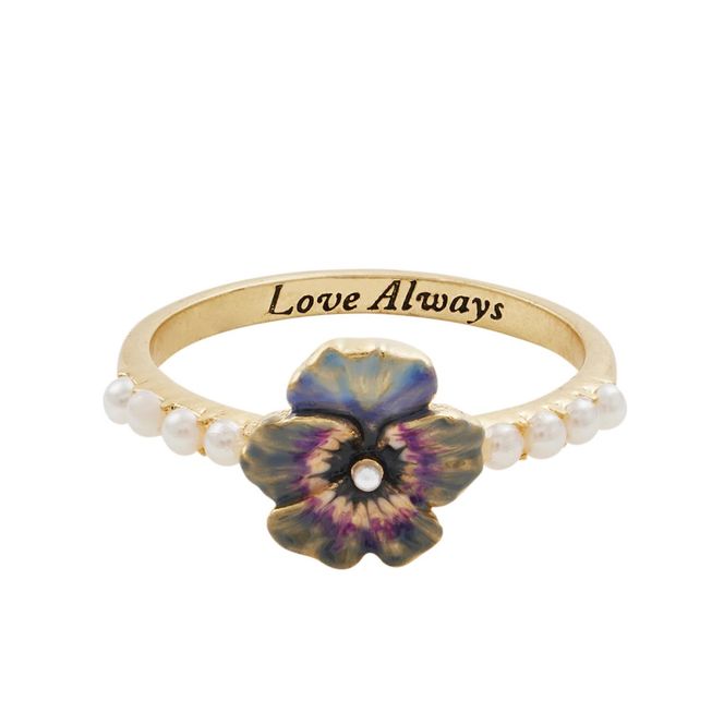 Hovedbilde Fable Pansy Pearl Ring – Gullbelagt ring ...