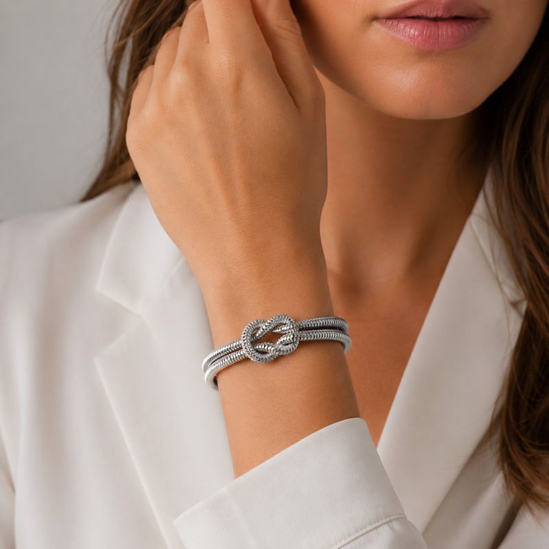 DANSK Knute sølvbelagt armbånd