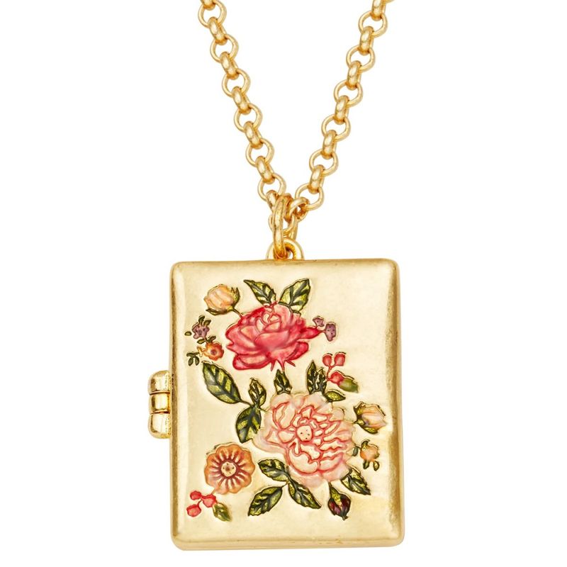 Fable England Eve Floral Medaljong – gullbelagt halskjede